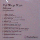 Further Listening Bilingual - CD-R: 2001 UK (PSB Partnership; n/a) [studio promo; only w/tracks later issued on disc 2]