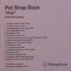 Further Listening Very - CD-R: 2001 UK (PSB Partnership; n/a) [studio promo; only w/tracks later issued on disc 2]